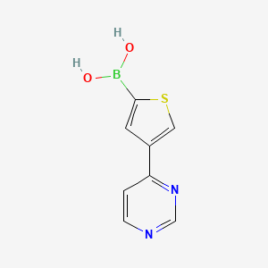 Chemical structure of 4-(Pyrimidin-4-yl)thiophene-2-boronic acid