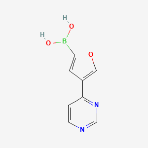 Chemical structure of 4-(Pyrimidin-4-yl)furan-2-boronic acid