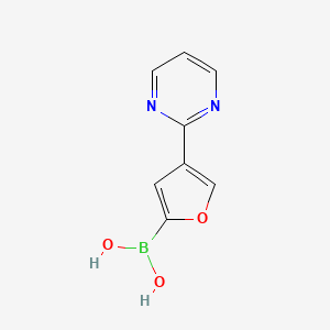 Chemical structure of 4-(Pyrimidin-2-yl)furan-2-boronic acid