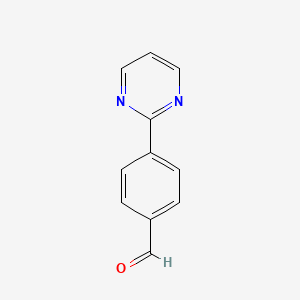 Chemical structure of 4-(Pyrimidin-2-yl)benzaldehyde