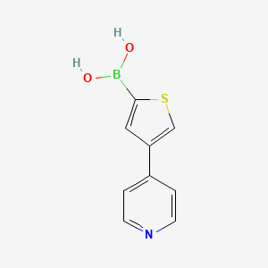 Chemical structure of 4-(Pyridin-4-yl)thiophene-2-boronic acid