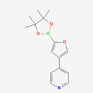Chemical structure of 4-(Pyridin-4-yl)furan-2-boronic acid pinacol ester