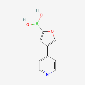 Chemical structure of 4-(Pyridin-4-yl)furan-2-boronic acid