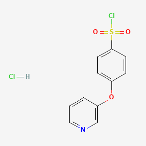 Chemical structure of 4-(Pyridin-3-yloxy)benzene-1-sulfonyl chloride hydrochloride