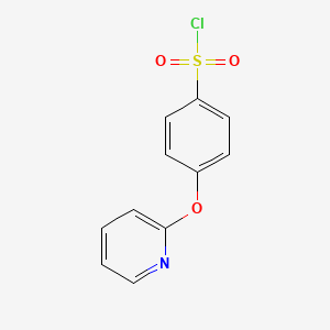 Chemical structure of 4-(Pyridin-2-Yloxy)Benzene-1-Sulfonyl Chloride