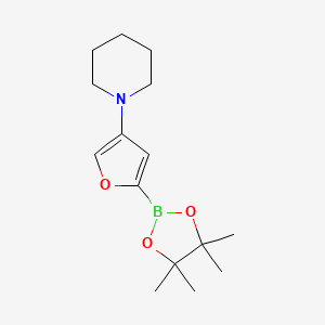 Chemical structure of 4-(Piperidino)furan-2-boronic acid pinacol ester