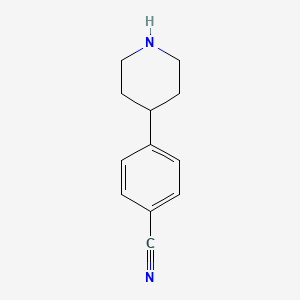 Chemical structure of 4-(4-Cyanophenyl)piperidine