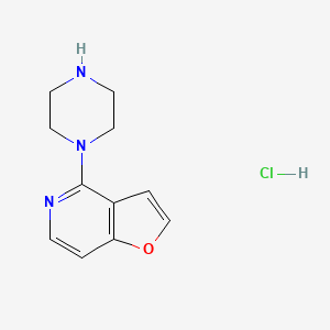Chemical structure of 4-(Piperazin-1-yl)furo[3,2-c]pyridine hydrochloride