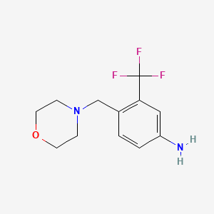 Chemical structure of 4-(morpholinomethyl)-3-(trifluoromethyl)aniline