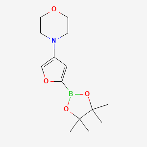 Chemical structure of 4-(Morpholino)furan-2-boronic acid pinacol ester