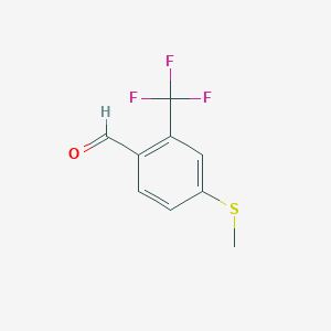 Chemical structure of 4-(Methylthio)-2-(trifluoromethyl)benzaldehyde