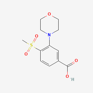 Chemical structure of 4-(Methylsulfonyl)-3-morpholinobenzoic Acid