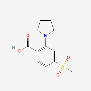 Chemical structure of 4-(Methylsulfonyl)-2-pyrrolidinobenzoic Acid