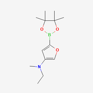 Chemical structure of 4-(Methylethylamino)furan-2-boronic acid pinacol ester