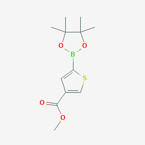 Chemical structure of 4-(Methoxycarbonyl)thiophene-2-boronic acid pinacol ester