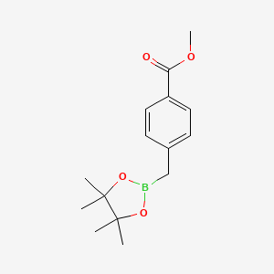 Chemical structure of 4-(Methoxycarbonyl)benzylboronic Acid Pinacol Ester