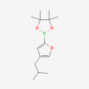 Chemical structure of 4-(iso-butyl)furan-2-boronic acid pinacol ester