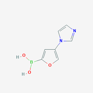 Chemical structure of 4-(Imidazol-1-yl)furan-2-boronic acid