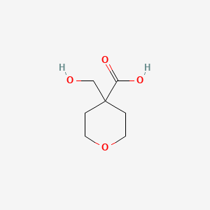 Chemical structure of 4-(Hydroxymethyl)oxane-4-carboxylic acid