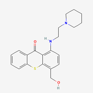 Chemical structure of 4-(Hydroxymethyl)-1-{[2-(piperidin-1-yl)ethyl]amino}-9H-thioxanthen-9-one