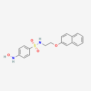 Chemical structure of 4-(hydroxyamino)-N-[2-(naphthalen-2-yloxy)ethyl]benzene-1-sulfonamide