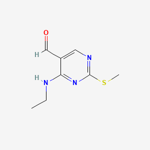Chemical structure of 4-(Ethylamino)-2-(methylthio)pyrimidine-5-carbaldehyde