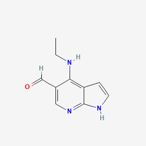 Chemical structure of 4-(Ethylamino)-1H-pyrrolo[2,3-b]pyridine-5-carbaldehyde