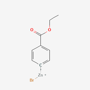 Chemical structure of 4-(Ethoxycarbonyl)phenylzinc bromide solution