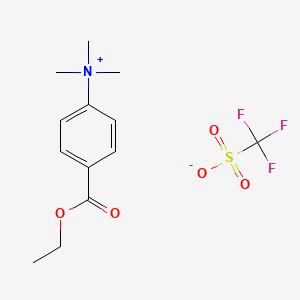 Chemical structure of 4-(Ethoxycarbonyl)-N,N,N-trimethylbenzenaminium trifluoromethanesulfonate