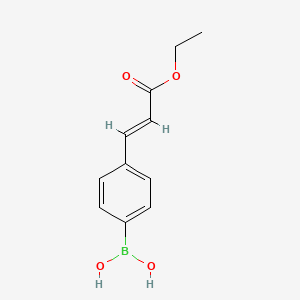 Chemical structure of 4-(3-Ethoxy-3-oxoprop-1-enyl)phenylboronic acid