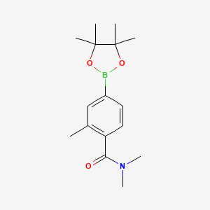 Chemical structure of 4-(dimethylcarbamoyl)-3-methylphenylboronic acid pinacol ester