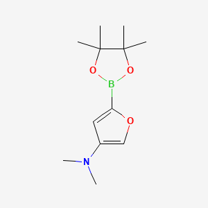 Chemical structure of 4-(Dimethylamino)furan-2-boronic acid pinacol ester