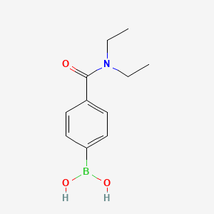 Chemical structure of 4-(Diethylcarbamoyl)phenylboronic Acid
