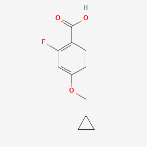 Chemical structure of 4-(Cyclopropylmethoxy)-2-fluorobenzoic acid