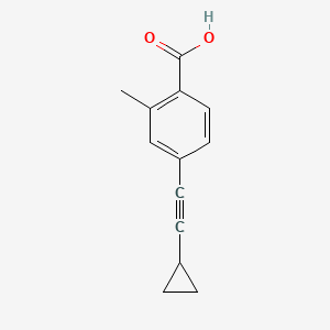 Chemical structure of 4-(Cyclopropylethynyl)-2-methylbenzoic acid