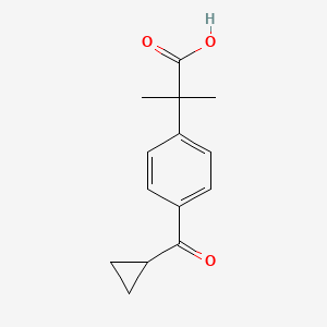 Chemical structure of 4-(Cyclopropylcarbonyl)-α,α-dimethylbenzeneacetic Acid