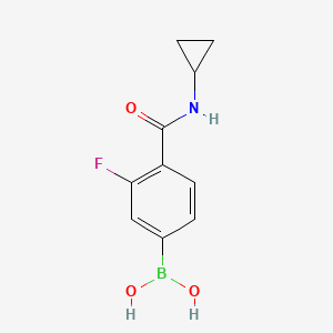 Chemical structure of 4-(Cyclopropylcarbamoyl)-3-fluorophenylboronic acid
