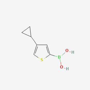 Chemical structure of 4-(Cyclopropyl)thiophene-2-boronic acid