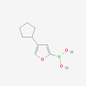 Chemical structure of 4-(Cyclopentyl)furan-2-boronic acid