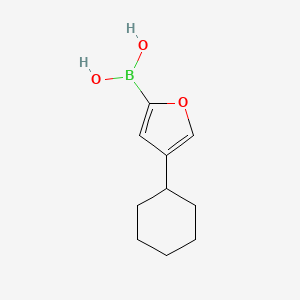 Chemical structure of 4-(Cyclohexyl)furan-2-boronic acid