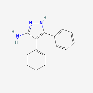 Chemical structure of 4-(Cyclohex-1-en-1-yl)-3-phenyl-1H-pyrazol-5-amine
