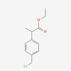Chemical structure of Ethyl 2-[4-(chloromethyl)phenyl]propanoate
