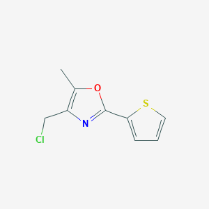 Chemical structure of 4-(Chloromethyl)-5-methyl-2-(thiophen-2-yl)oxazole