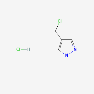 Chemical structure of 4-(Chloromethyl)-1-methyl-1H-pyrazole hydrochloride