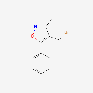 Chemical structure of 4-(Bromomethyl)-3-methyl-5-phenylisoxazole