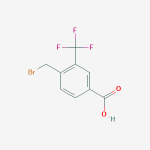 Chemical structure of 4-(Bromomethyl)-3-(trifluoromethyl)benzoic acid