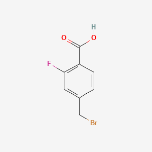 Chemical structure of 4-(Bromomethyl)-2-fluorobenzoic Acid