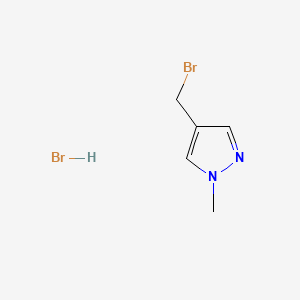 Chemical structure of 4-(Bromomethyl)-1-methyl-1H-pyrazole hydrobromide