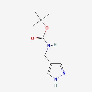 Chemical structure of 4-(Boc-aminomethyl)pyrazole