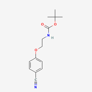Chemical structure of 4-(Boc-aminoethyloxy)benzonitrile
